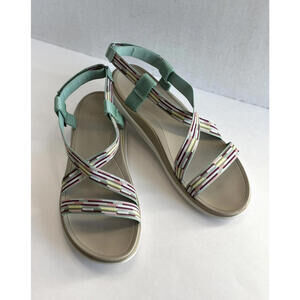 Teva Terra Float Livia Women’s Tan Green Strappy Outdoor Sandals 1009807 Sz 10.5